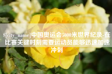 渭南中国奥运会5000米世界纪录-在比赛关键时刻需要运动员能够迅速加速冲刺