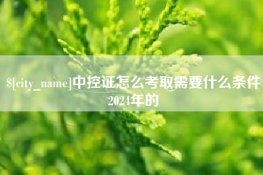 渭南中控证怎么考取需要什么条件2024年的
