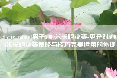 渭南男子5000米长跑决赛-更是对5000米长跑决赛策略与技巧完美运用的体现