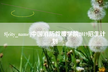 渭南中国消防救援学院2019招生计划